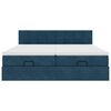 VidaXL Cadre de lit ottoman avec matelas bleu fonc&eacute; 160x200 cm velours