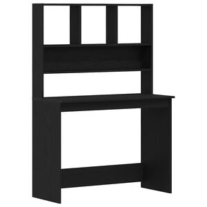 vidaXL Bureau avec &eacute;tag&egrave;res en ch&ecirc;ne noir 102 x 45 x 148 cm bois d'ing&eacute;nierie