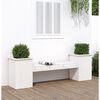 vidaXL Banc avec jardini&egrave;res blanc 184,5x39,5x56,5 cm bois massif pin