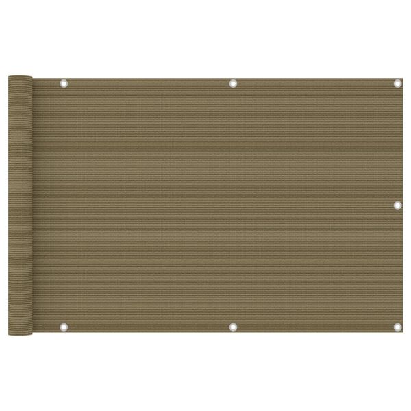 vidaXL Écran de balcon Taupe 90x600 cm PEHD