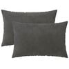 vidaXL Housse de coussin 2 pcs HEERLEN Gris fonc&eacute; 50 x 70 cm Velours