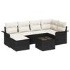 vidaXL Ensemble de canap&eacute; de jardin 7 pc Noir polyrotin