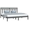vidaXL Cadre de lit sans matelas gris 200x200 cm bois massif
