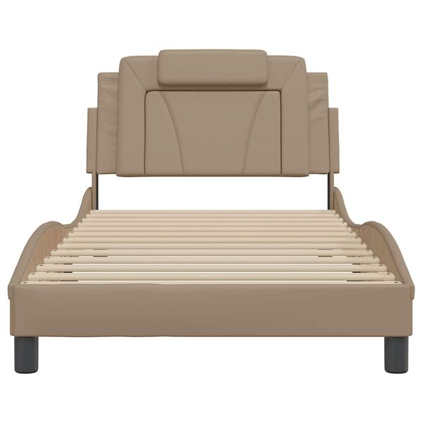 vidaXL Cadre de lit Viana sans matelas cappuccino 100x200 cm similicuir