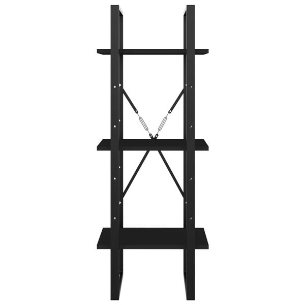 vidaXL Biblioth&egrave;que &agrave; 3 niveaux noir 40x30x105 cm bois d'ing&eacute;nierie