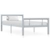 vidaXL Cadre de lit sans matelas gris et blanc m&eacute;tal 90x200 cm