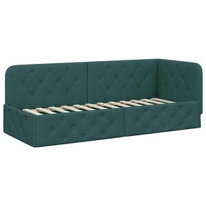 vidaXL Cadre de lit d'angle Vert fonc&eacute; 80 x 200 cm tissu