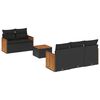 vidaXL Salon de jardin 6 pcs avec coussins noir r&eacute;sine tress&eacute;e