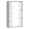 vidaXL Armoire &agrave; chaussures miroir 3 niveaux Sonoma gris 63x17x102,5cm