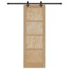 vidaXL Porte coulissante Naturel et Noir 73,5 x 211 cm Pin massif