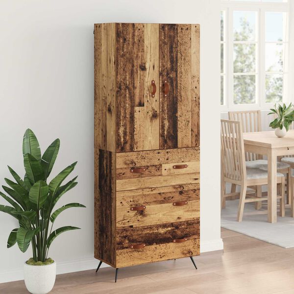vidaXL Haut Armoire Bois Ancien 69,5 x 34 x 180 cm Bois d'ing&eacute;nierie