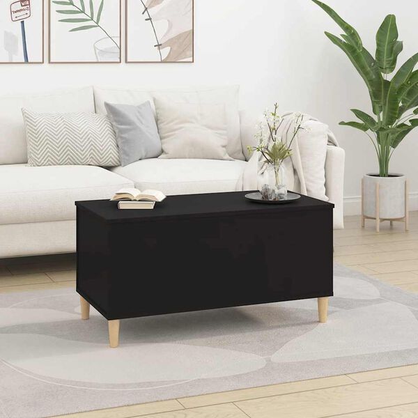 vidaXL Table basse Noir 90x44,5x45 cm Bois d'ingénierie