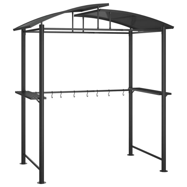 vidaXL Gazebo BBQ et &eacute;tag&egrave;res lat&eacute;rales anthracite 210x114x230cm acier