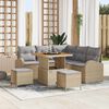 vidaXL Ensemble de canap&eacute; de jardin 8 pcs Beige et Gris clair