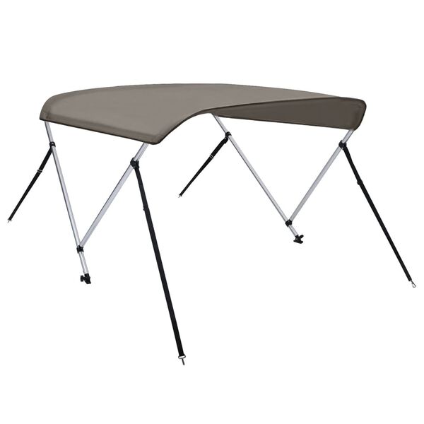 vidaXL Auvent bimini à 2 arceaux gris 150x120x110 cm
