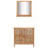 vidaXL Armoire pour lavabo avec miroir Bois de noyer massif