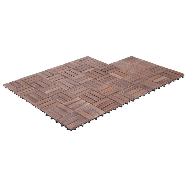 vidaXL Carreaux de terrasse 11 pcs 30x30 cm bois r&eacute;cup&eacute;ration massif