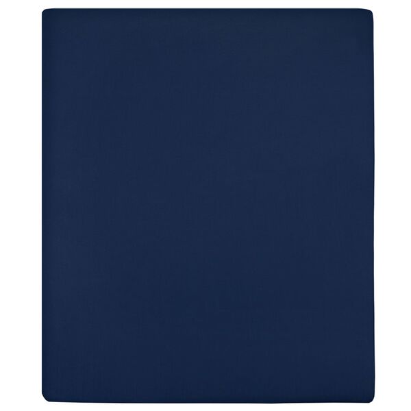 vidaXL Drap-housse Jersey Bleu marine 180x200 cm Coton