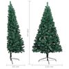 vidaXL Demi-arbre de No&euml;l artificiel pr&eacute;-&eacute;clair&eacute; et boules vert 240 cm