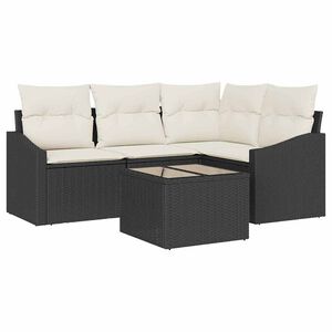 vidaXL Ensemble de Canap&eacute;s avec coussin 5 pcs Noir polyrotin