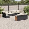 vidaXL Salon de jardin avec coussins 13 pcs noir r&eacute;sine tress&eacute;e