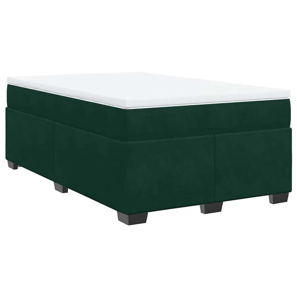 vidaXL Sommier &agrave; lattes de lit et matelas Vert fonc&eacute; 120x200cm Velours