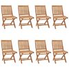 vidaXL Chaises pliables de jardin avec coussins lot de 8 Teck solide