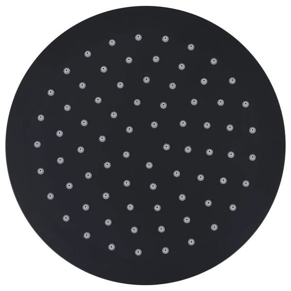 vidaXL Pomme de douche pluie Acier inoxydable 20 cm Ronde Noir