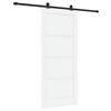 vidaXL Porte coulissante 86 x 198,5 cm Bois d'ing&eacute;nierie Blanc et noir