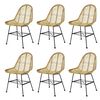 vidaXL Chaises &agrave; manger lot de 6 rotin naturel