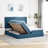 vidaXL Lit de Rangement avec matelas Bleu fonc&eacute; 180 x 200 cm Velours