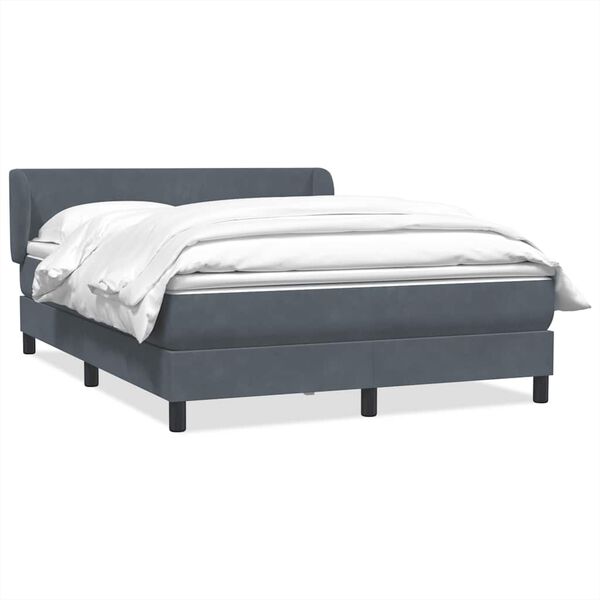 vidaXL Sommier &agrave; lattes de lit et matelas gris fonc&eacute; 160x220cm velours