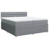 vidaXL Sommier &agrave; lattes de lit avec matelas Gris clair 200x200cm Tissu