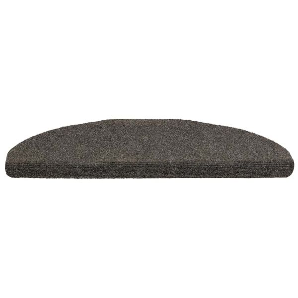 vidaXL Tapis d'escalier autocollants 15 pièces 65 x 21 x 4 cm Anthracite Demi-rond Grand