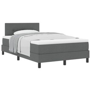 vidaXL Lit &agrave; ressorts avec matelas Gris fonc&eacute; 120 x 190 cm tissu