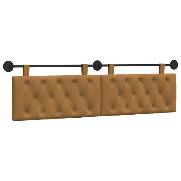 vidaXL T&ecirc;te de lit suspendue Marron 170 x 55 x 7 cm Velours