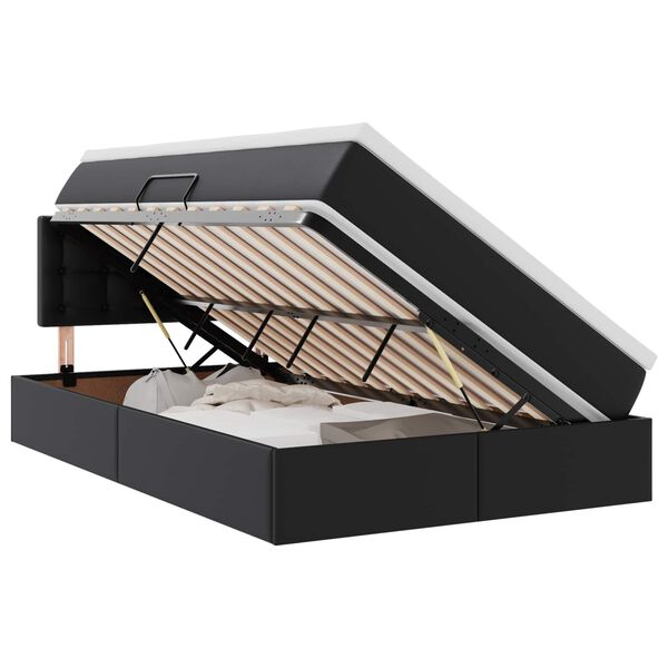 vidaXL Lit avec rangement et matelas Noir 120 x 190 cm Simili cuir