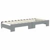 vidaXL Lit de jour avec gigogne et matelas gris clair 80x200 cm tissu