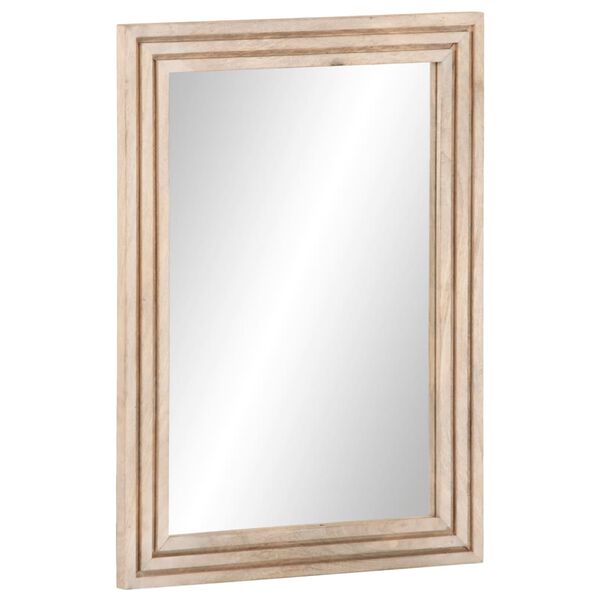 vidaXL Miroir de bain 50x70 cm bois de manguier massif et verre