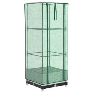 vidaXL Jardini&egrave;re sur&eacute;lev&eacute;e avec housse aspect rotin 40x40x123 cm