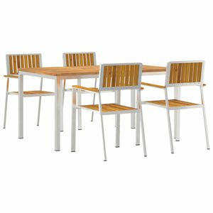 vidaXL Ensemble de repas ext&eacute;rieur 5 pc 150 x 90 x 75 cm