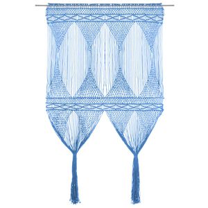 vidaXL Rideau en macram&eacute; Bleu 140x240 cm Coton