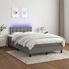 vidaXL Sommier &agrave; lattes de lit matelas LED gris fonc&eacute; 120x190 cm tissu