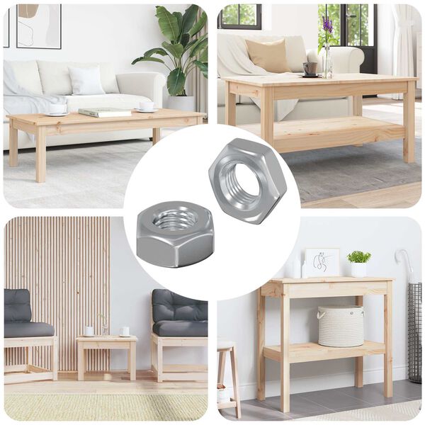 vidaXL &Eacute;crous Hexagonaux 2 pcs Argent&eacute; m8 Fer