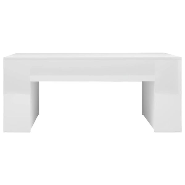 vidaXL Table basse blanc brillant 100x60x42 cm bois d'ingénierie