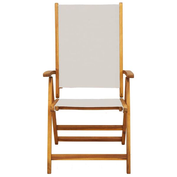 vidaXL Chaises pliables de jardin lot de 4 bois d'acacia et textil&egrave;ne