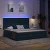 vidaXL Lit avec rangement et LED Bleu fonc&eacute; 200 x 200 cm Velours