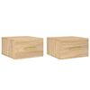 vidaXL Tables de chevet murales 2 pcs ch&ecirc;ne sonoma 35x35x20 cm