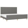 vidaXL Cadre de lit sans matelas gris fonc&eacute; 200x200 cm tissu