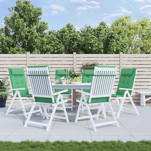 vidaXL Coussins de chaise &agrave; dossier haut lot de 6 vert tissu oxford